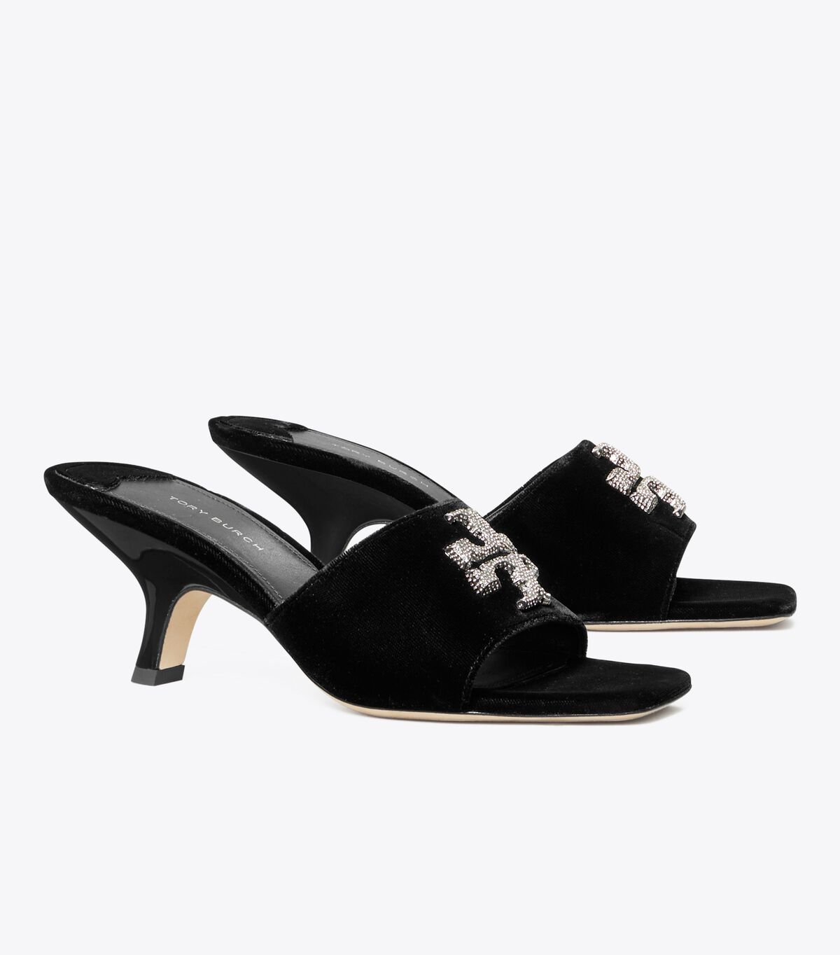Women's Tory Burch Eleanor Pavé Mule Sandals Black | JNVIWT-905 - Tory Burch Outlet Sale
