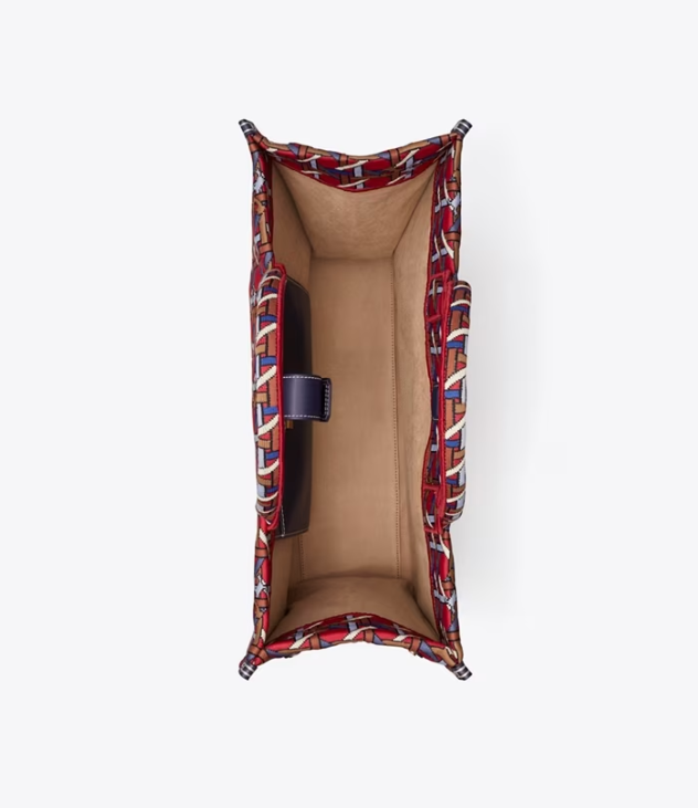 Women's Tory Burch Square Knit Handbag Red / Blue | PEDANV-340 - Tory Burch Outlet Sale