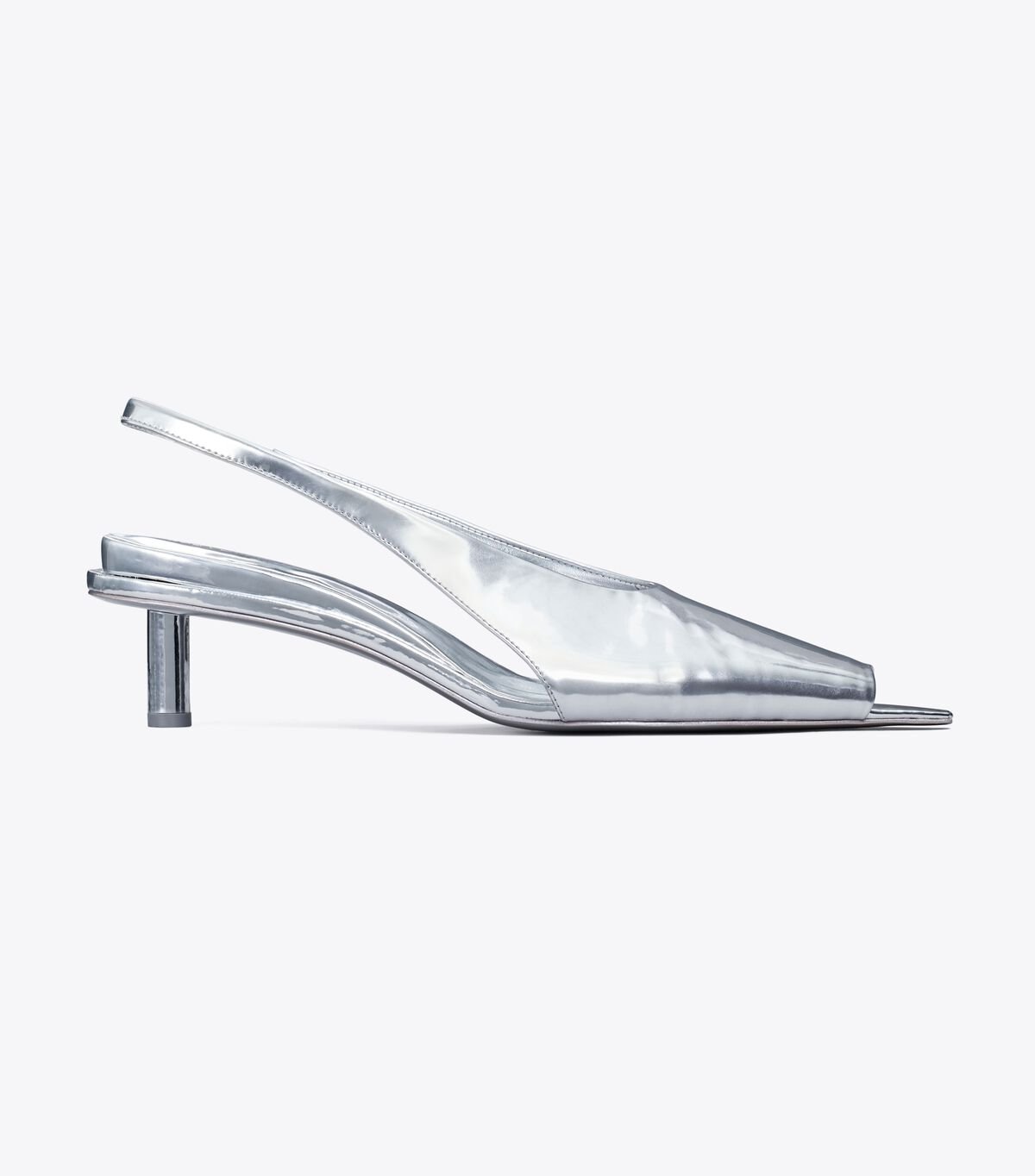 Women's Tory Burch Hidden Peep Toe Slingback Sandals Silver | QGTHFJ-695 - Tory Burch Outlet Sale