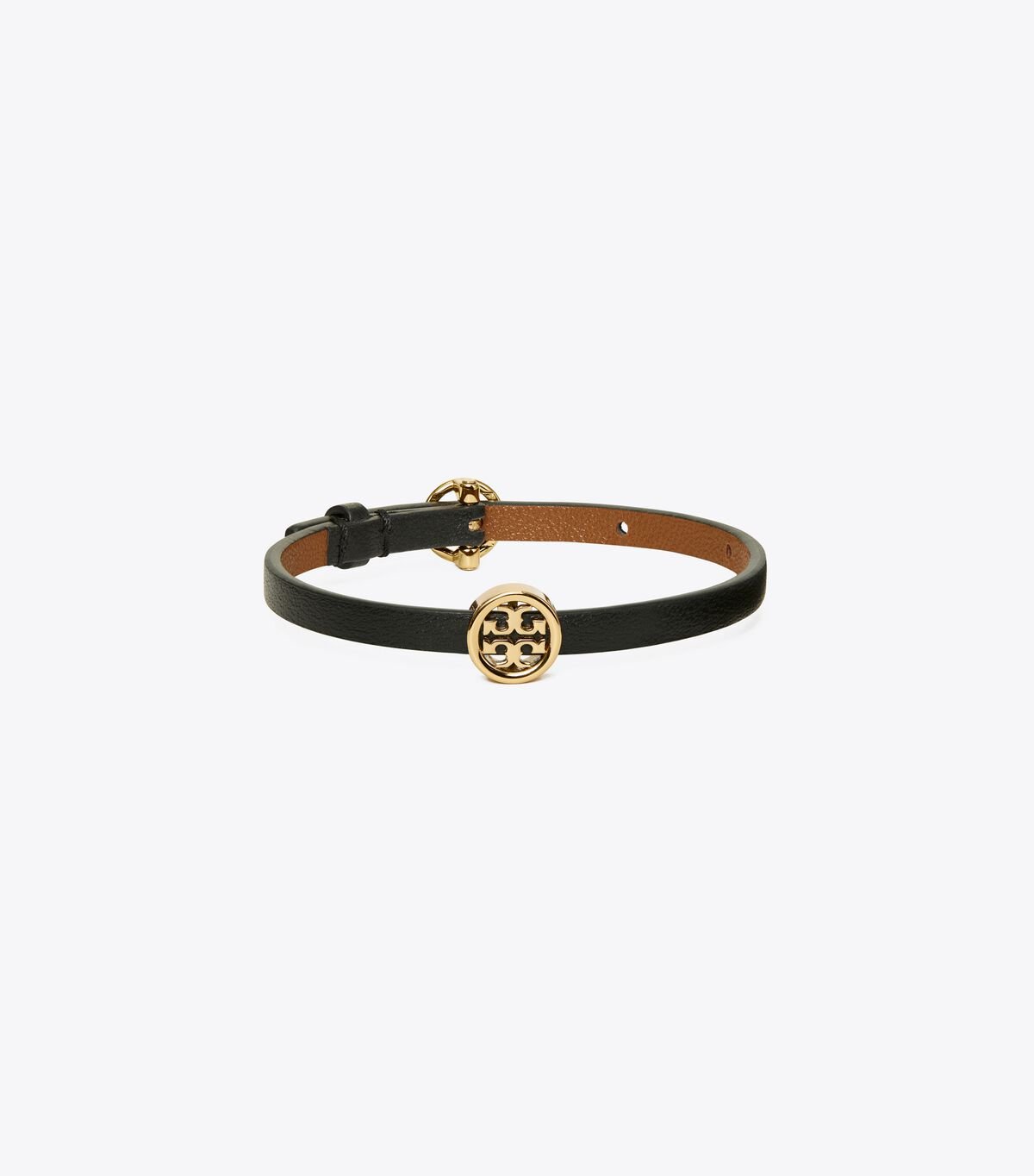 Women's Tory Burch Miller Leather Bracelet Gold / Black | QBDYRN-019 - Tory Burch Outlet Sale