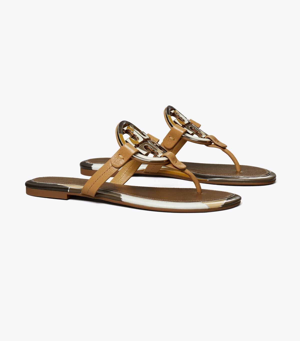 Women's Tory Burch Enamel Miller Sandals Brown | AJMQRI-456 - Tory Burch Outlet Sale