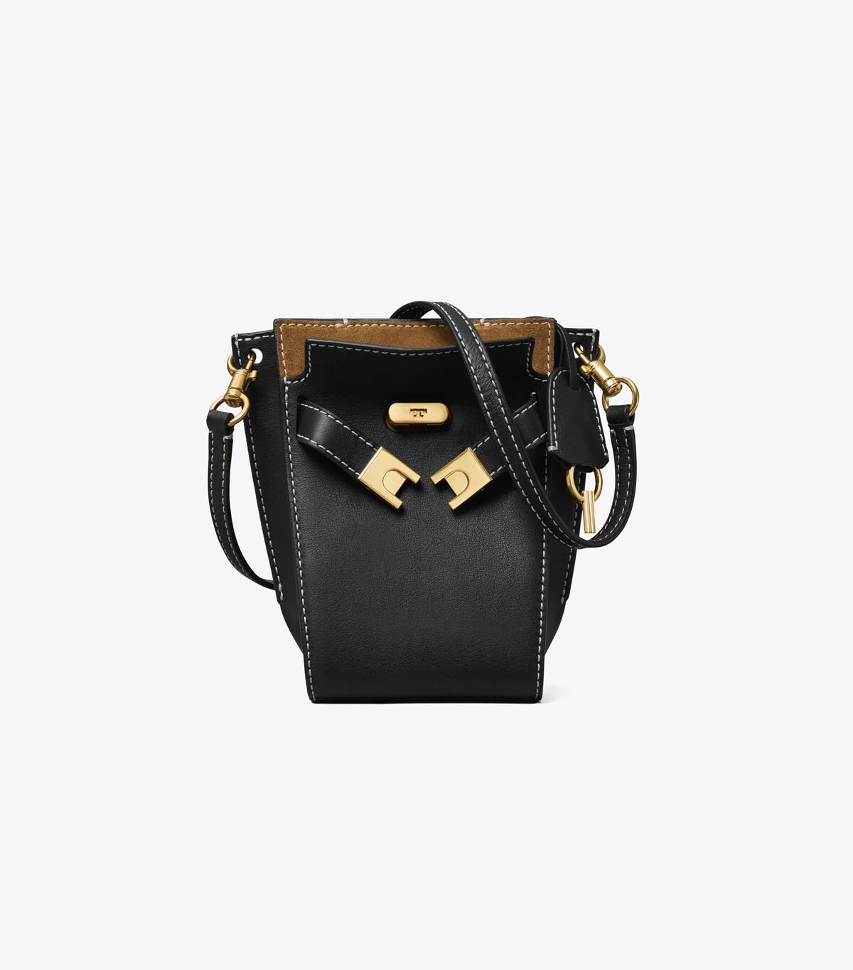 Women's Tory Burch Petite Lee Radziwill Double Bucket Bags Black | PKSIEO-396 - Tory Burch Outlet Sale