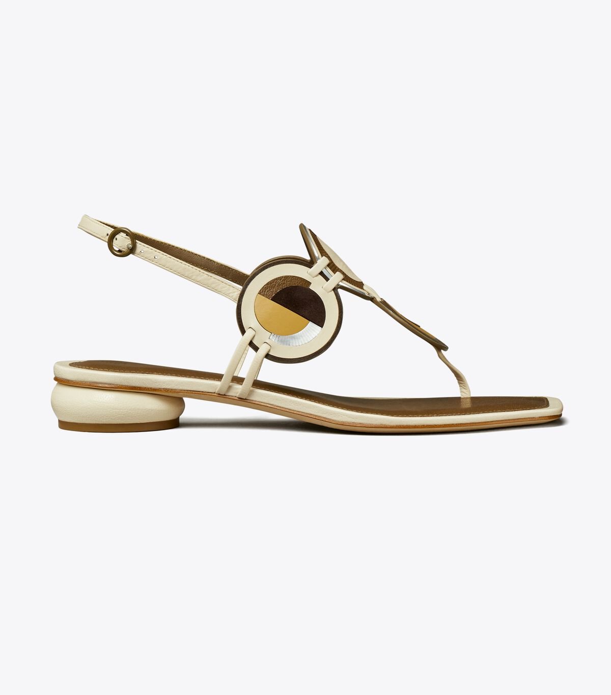 Women's Tory Burch Marquetry Disk Sandals Brown | RGUDFP-457 - Tory Burch Outlet Sale