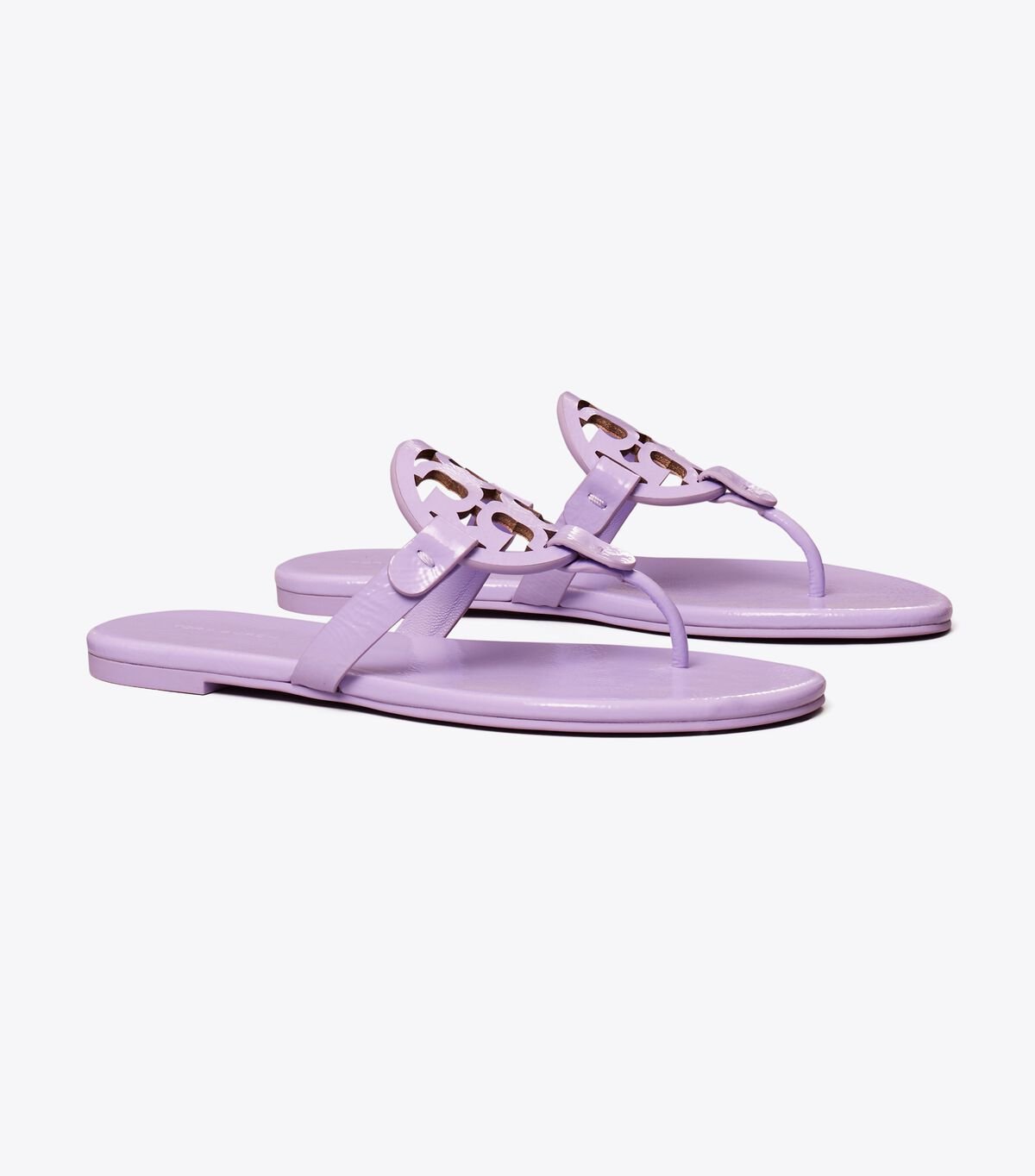 Women's Tory Burch Miller Soft Patent Leather Sandals Lavender | JEFLSX-129 - Tory Burch Outlet Sale