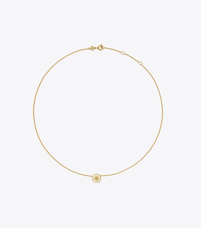 Women's Tory Burch Kira Enamel Pendant Necklace Gold | CNTWQL-741 - Tory Burch Outlet Sale