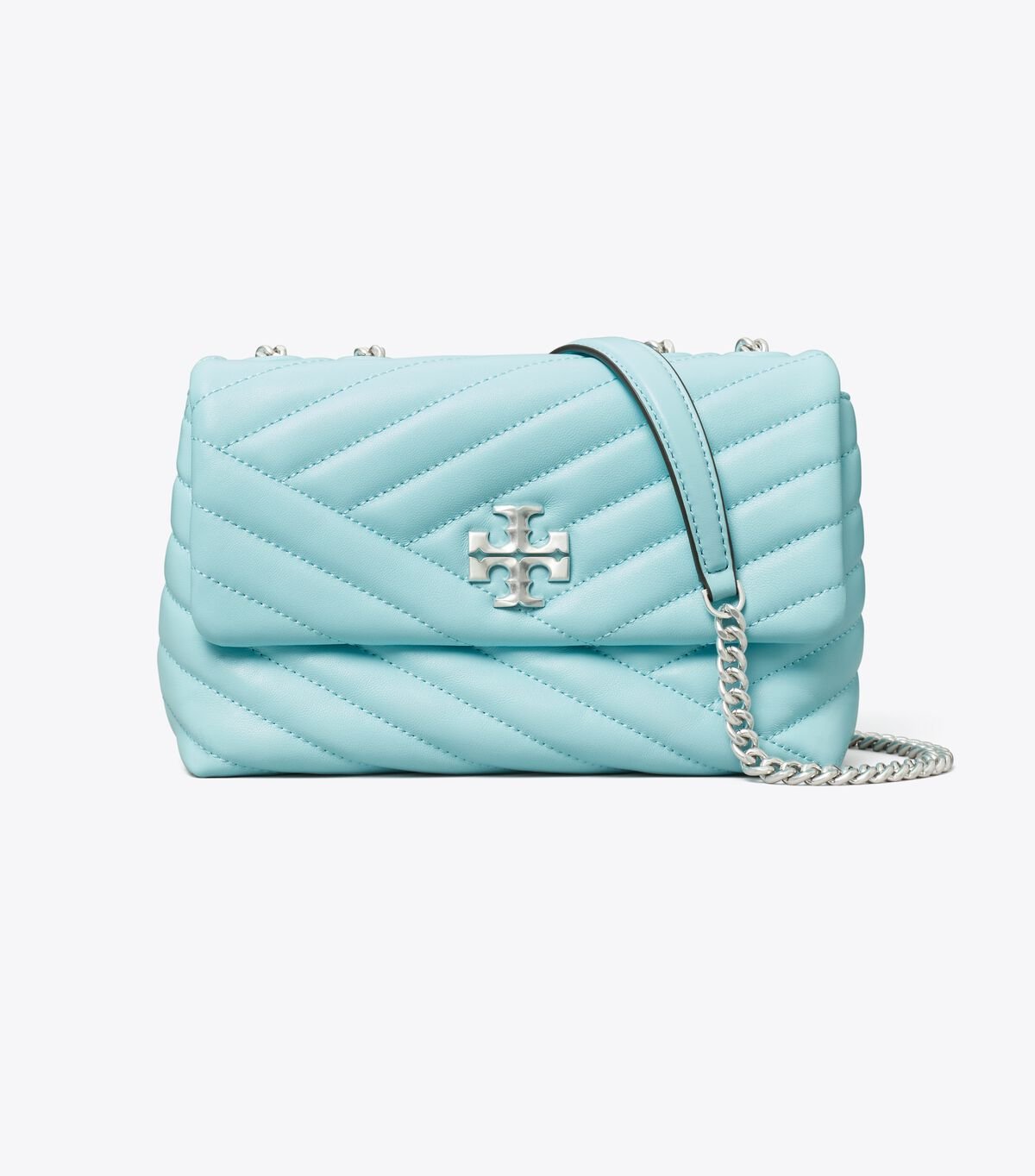 Women's Tory Burch Small Kira Chevron Convertible Shoulder Bags Light Blue | KZPCHQ-951 - Tory Burch Outlet Sale