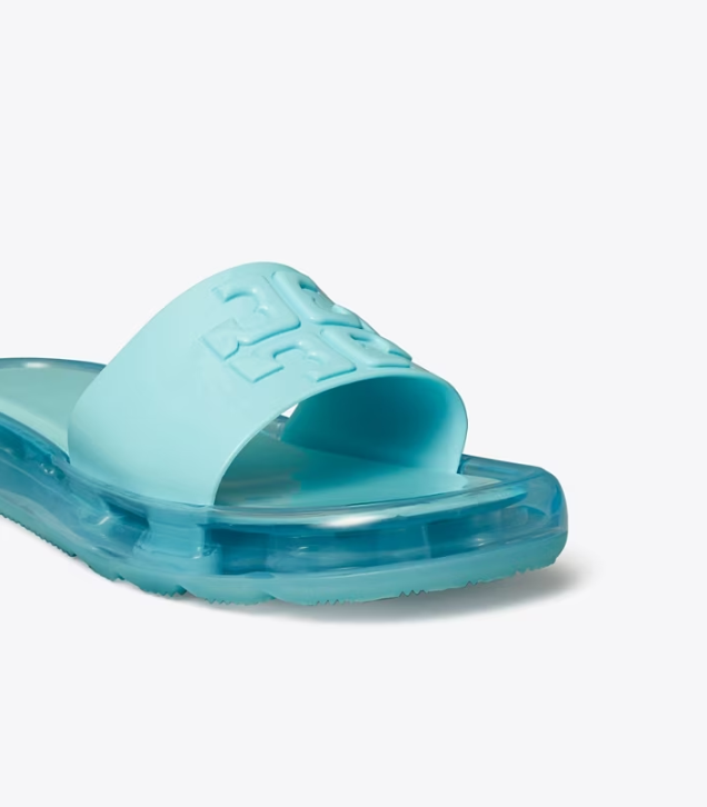 Women's Tory Burch Bubble Jelly Slides Blue | EULQYK-146 - Tory Burch Outlet Sale