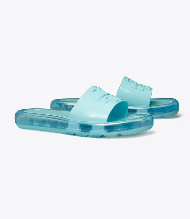 Women's Tory Burch Bubble Jelly Slides Blue | EULQYK-146 - Tory Burch Outlet Sale