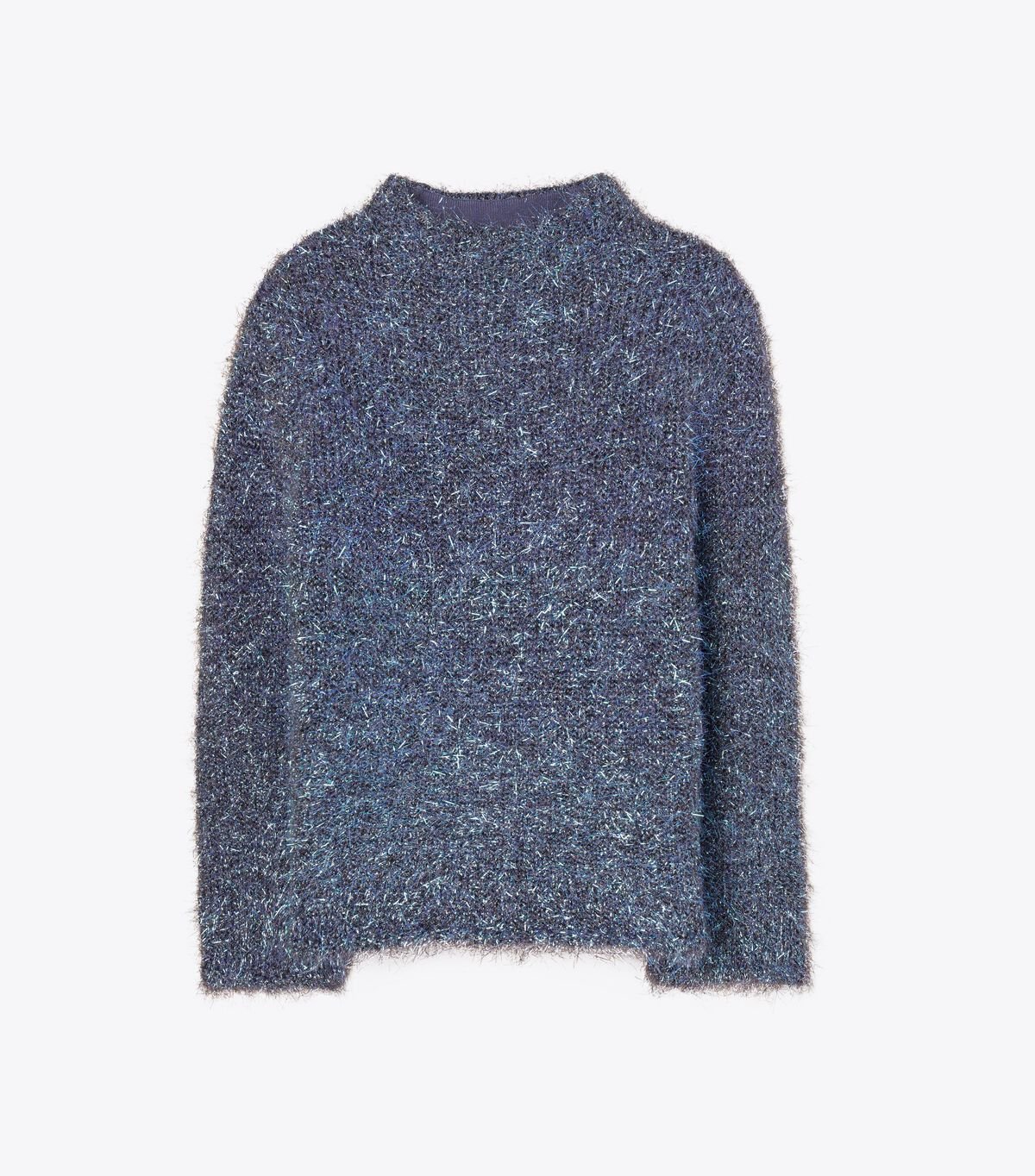 Women's Tory Burch Tinsel Mockneck Sweaters Blue | GZKIAP-714 - Tory Burch Outlet Sale