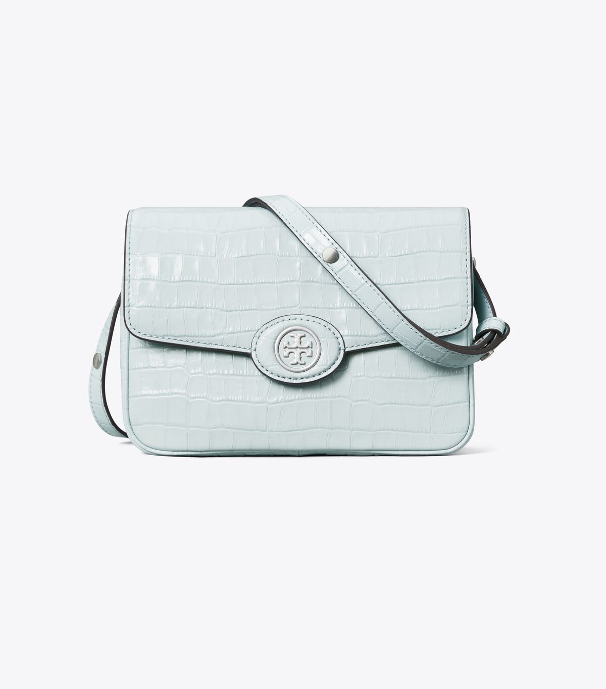 Women's Tory Burch Robinson Embossed Convertible Shoulder Bags Light Blue | XAUKBY-497 - Tory Burch Outlet Sale