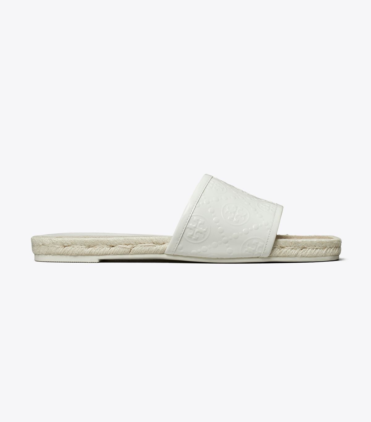 Women's Tory Burch T Monogram Espadrille Slides White | DWNXJT-164 - Tory Burch Outlet Sale