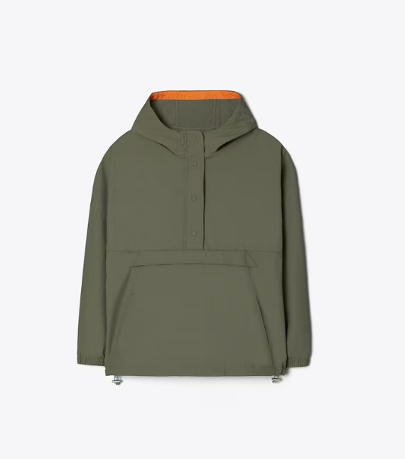 Women's Tory Burch Nylon Half-zip Windbreaker Olive | EFQCML-786 - Tory Burch Outlet Sale