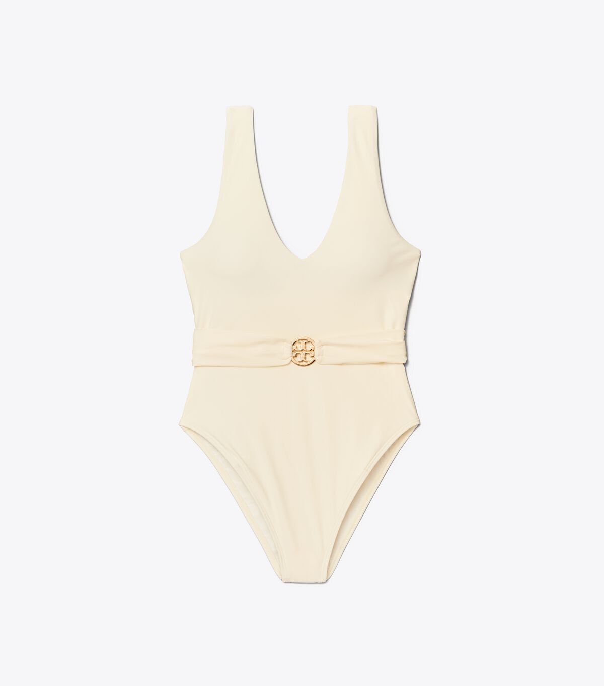 Women's Tory Burch Miller Plunge One-piece Swimsuits White | XBGPLM-806 - Tory Burch Outlet Sale