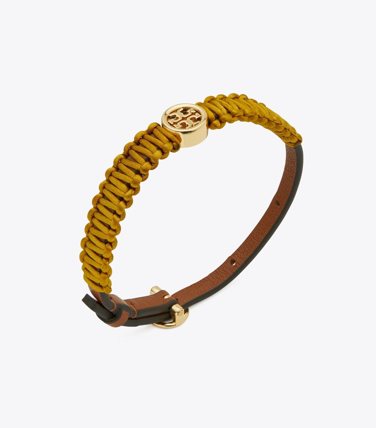 Women's Tory Burch Miller Silk Leather Bracelet Gold / Yellow | BIZEKR-185 - Tory Burch Outlet Sale