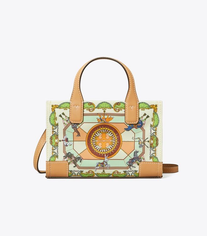 Women's Tory Burch Mini Ella Printed Crossbody Bags Cream | GNXUHC-295 - Tory Burch Outlet Sale
