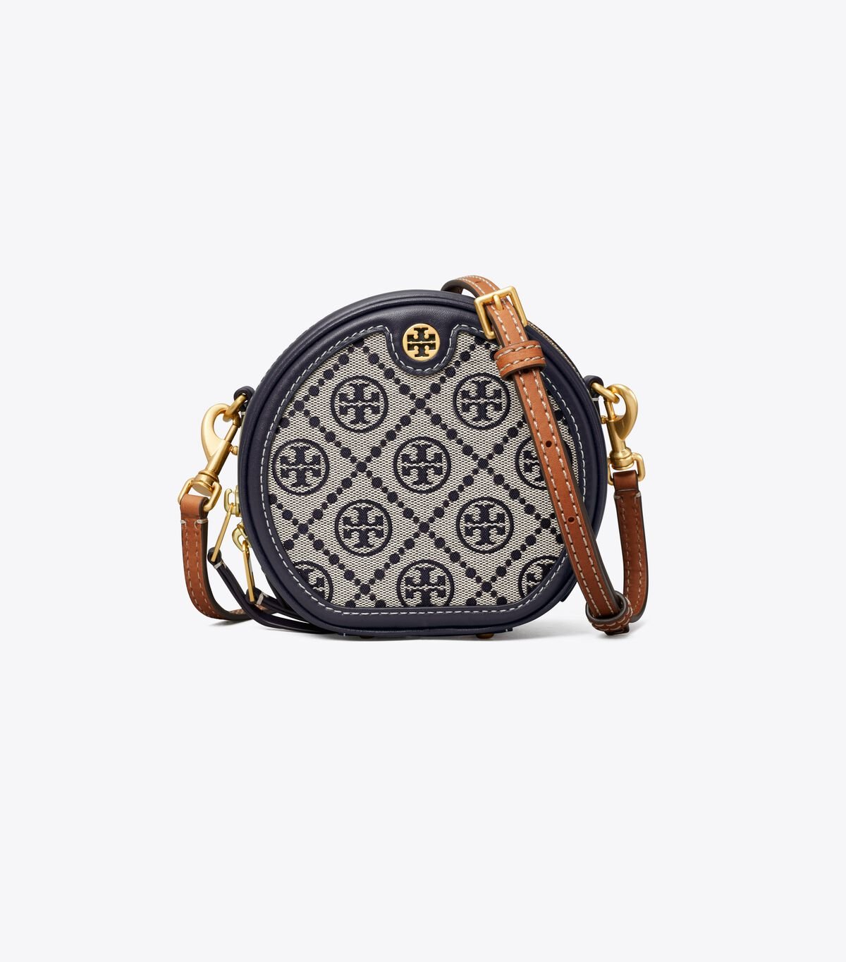 Women's Tory Burch T Monogram Jacquard Petite Moon Crossbody Bags Navy | NWCAYS-341 - Tory Burch Outlet Sale