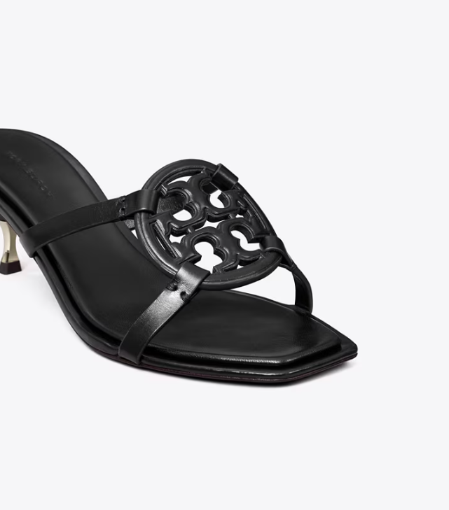 Women's Tory Burch Miller Bombé Low Heels Sandals Black | KVZEWC-538 - Tory Burch Outlet Sale