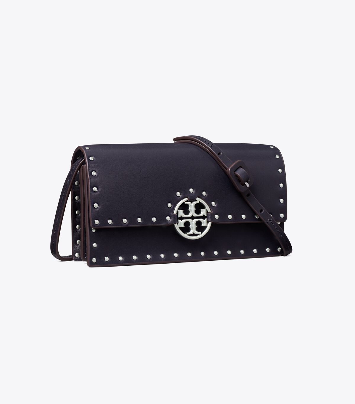 Women's Tory Burch Miller Studded Crossbody Bags Navy | MFGUHS-318 - Tory Burch Outlet Sale