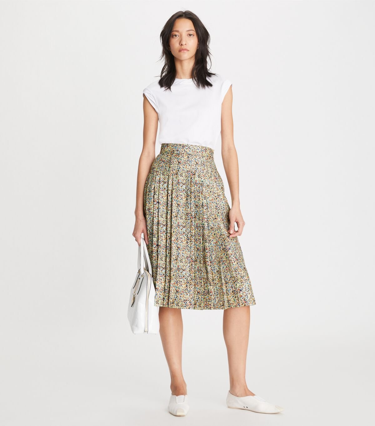 Women's Tory Burch Printed Silk Pleated Skirts Multicolor | NWIPFT-281 - Tory Burch Outlet Sale