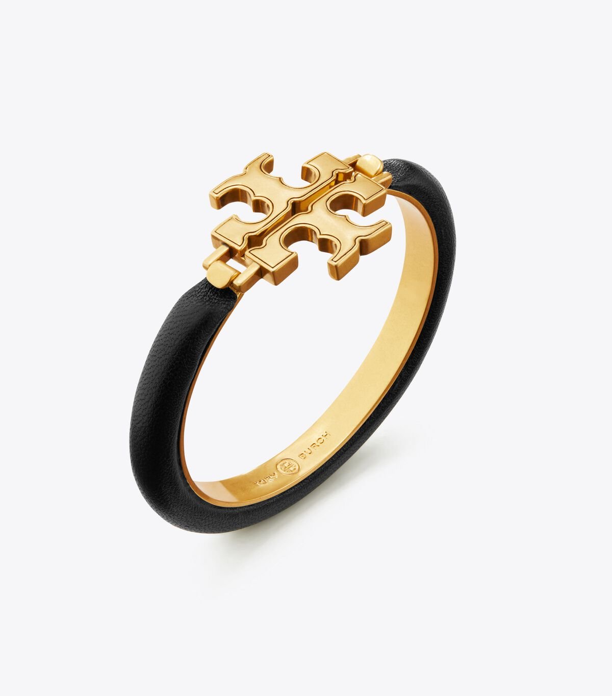 Women's Tory Burch Eleanor Leather Hinged Bracelet Black | ULWNZP-920 - Tory Burch Outlet Sale