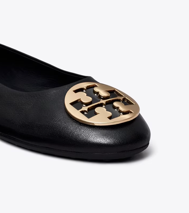 Women's Tory Burch Claire Flat Shoes Black | HGMYKR-198 - Tory Burch Outlet Sale