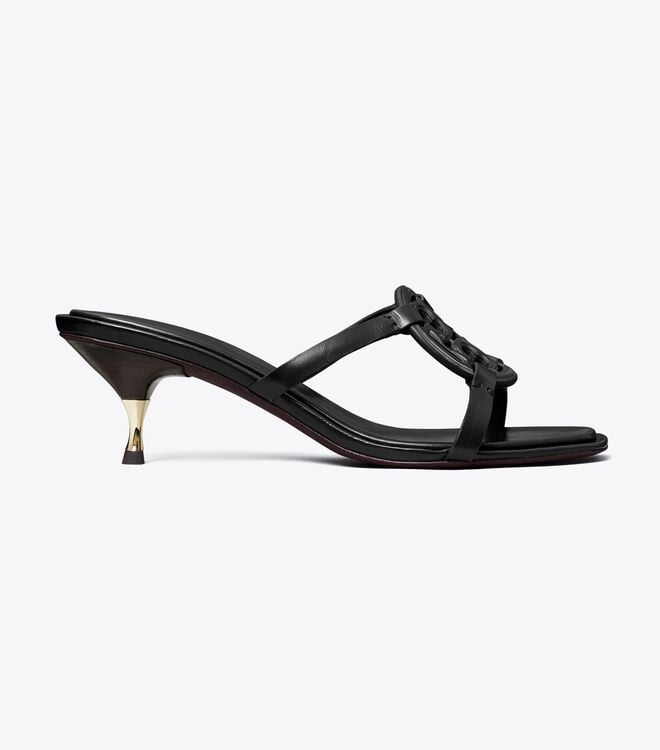 Women's Tory Burch Miller Bombé Low Heel Sandals Black | JAUGCH-175 - Tory Burch Outlet Sale