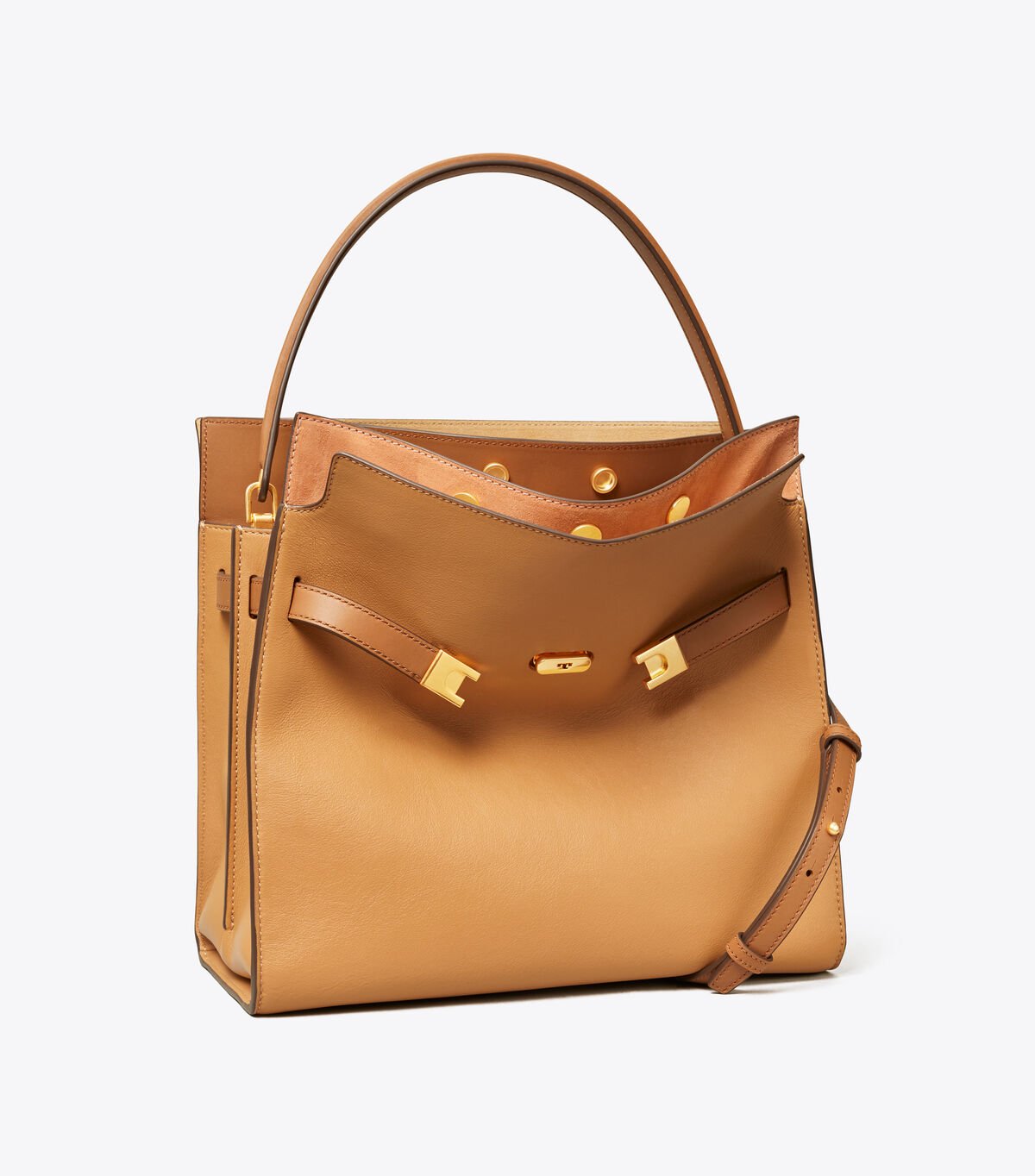 Women's Tory Burch Lee Radziwill Satchel Bags Apricot | XSZLDK-250 - Tory Burch Outlet Sale