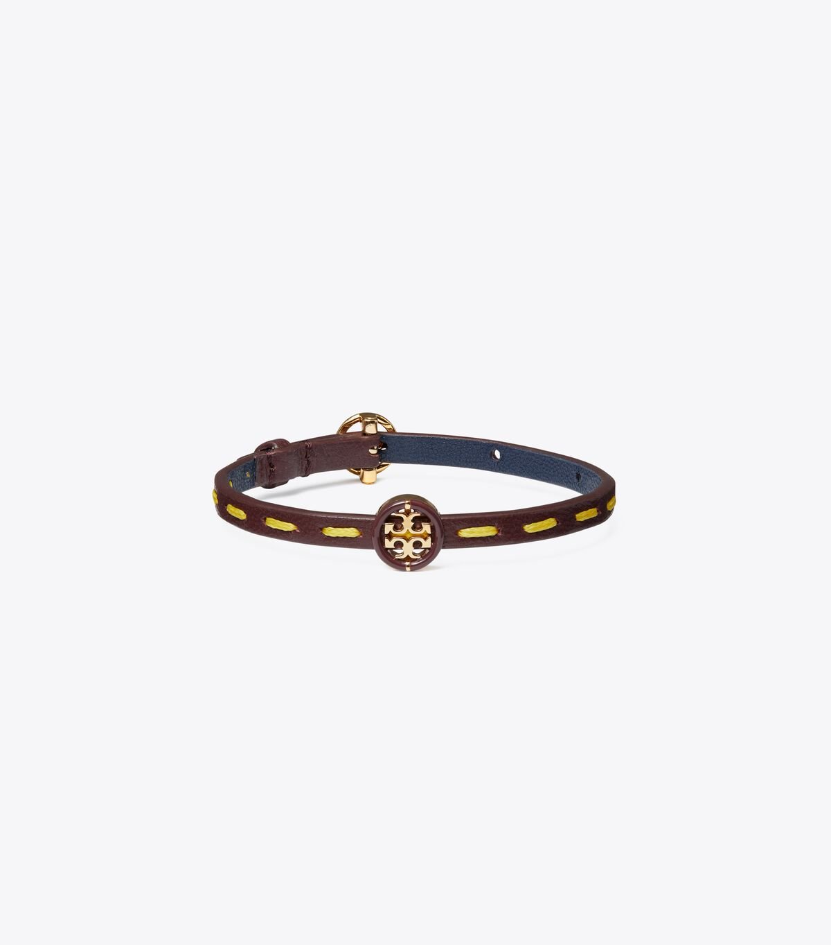 Women's Tory Burch Miller Leather Bracelet Gold / Royal Navy | PGDMOZ-587 - Tory Burch Outlet Sale