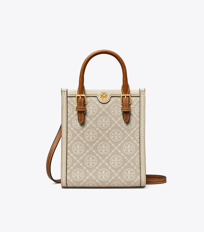 Women's Tory Burch Mini T Monogram Tote Bags White | XNYOLM-514 - Tory Burch Outlet Sale