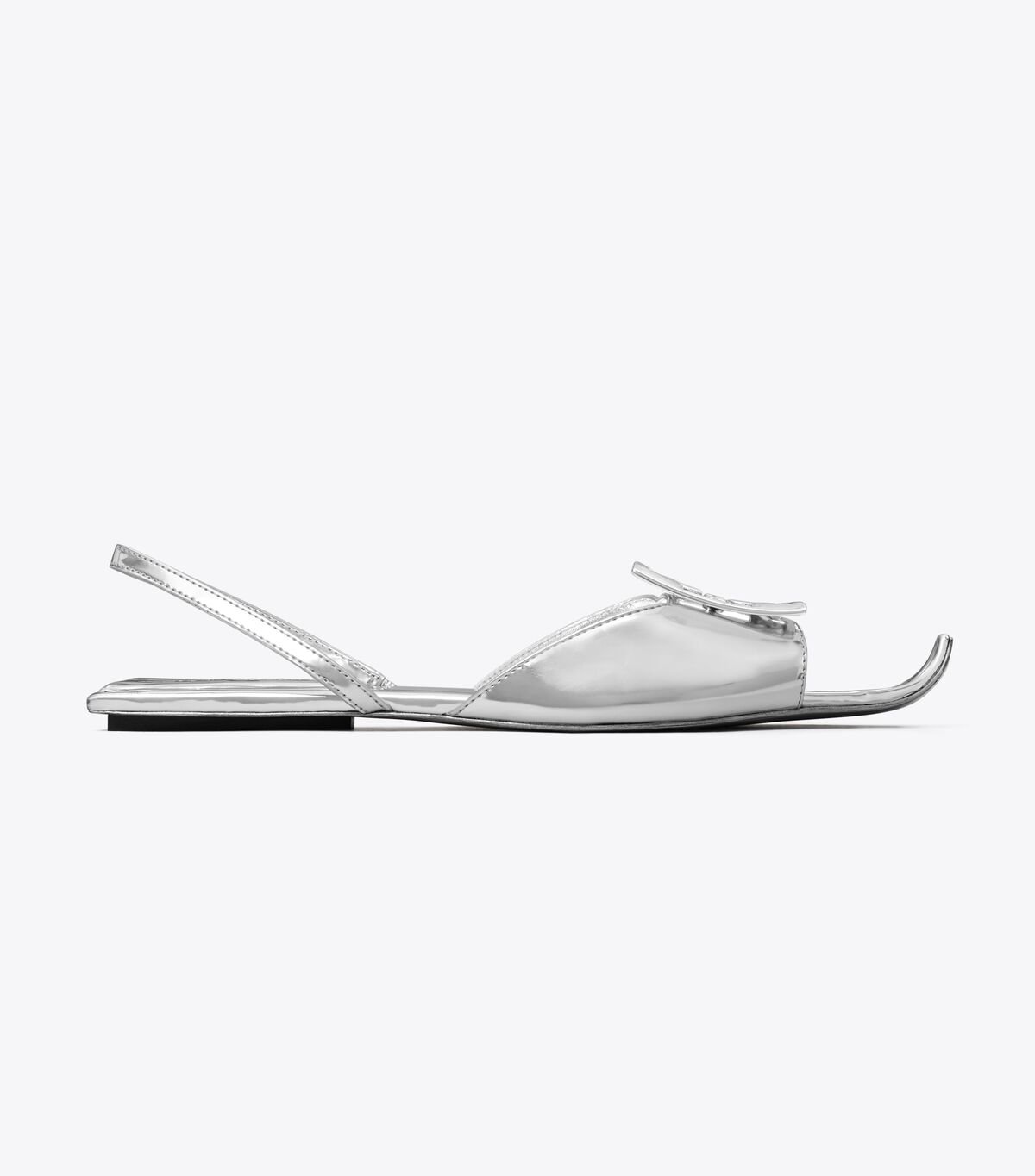 Women's Tory Burch Logo Flat Slingback Sandals Silver | AEYCOP-145 - Tory Burch Outlet Sale