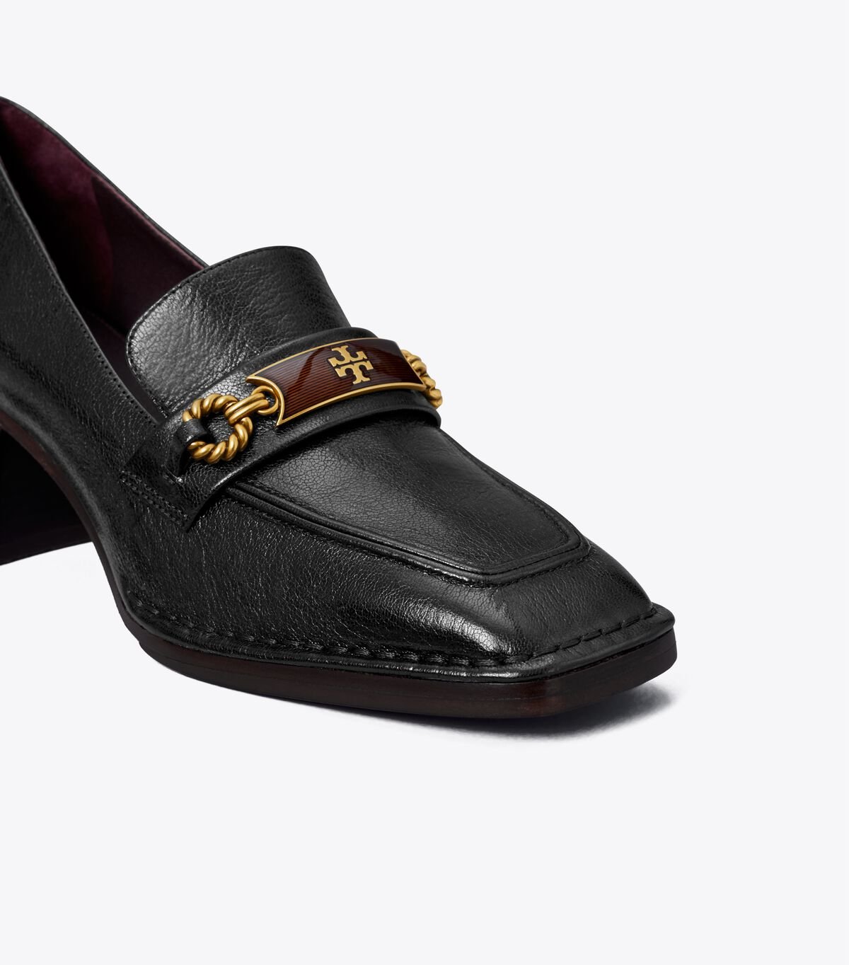 Women's Tory Burch Perrine Heel Loafers Black | OBAUEY-938 - Tory Burch Outlet Sale
