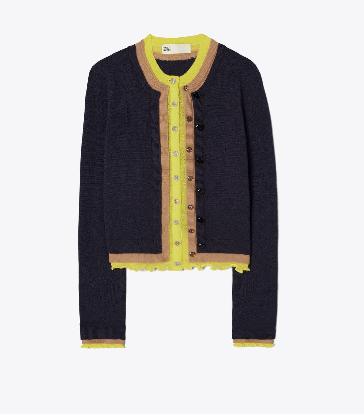 Women's Tory Burch Triple Layer Cashmere Sweaters Navy | ZYSEDA-376 - Tory Burch Outlet Sale