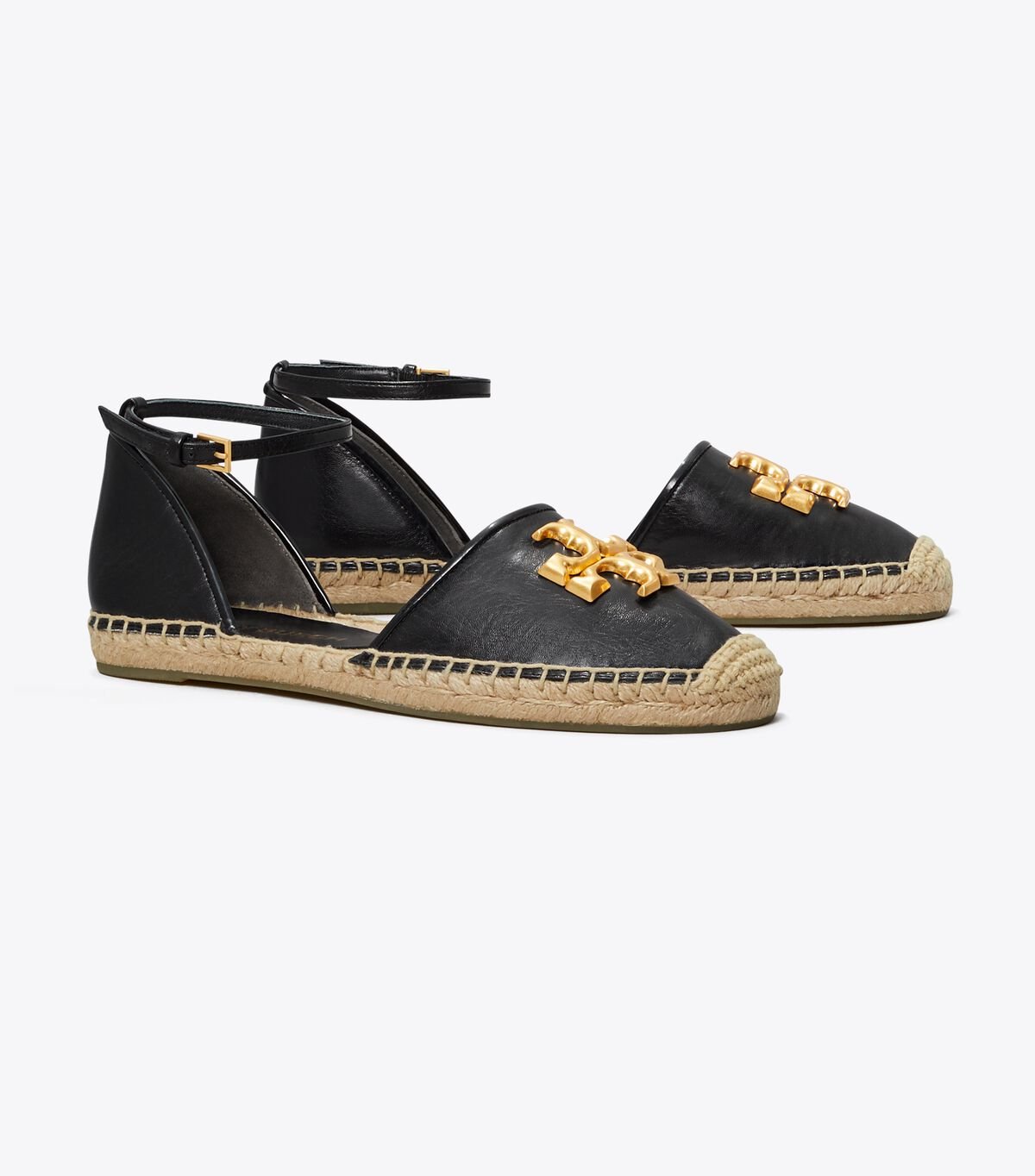 Women's Tory Burch Eleanor D'orsay Espadrille Black | ISXBZO-130 - Tory Burch Outlet Sale