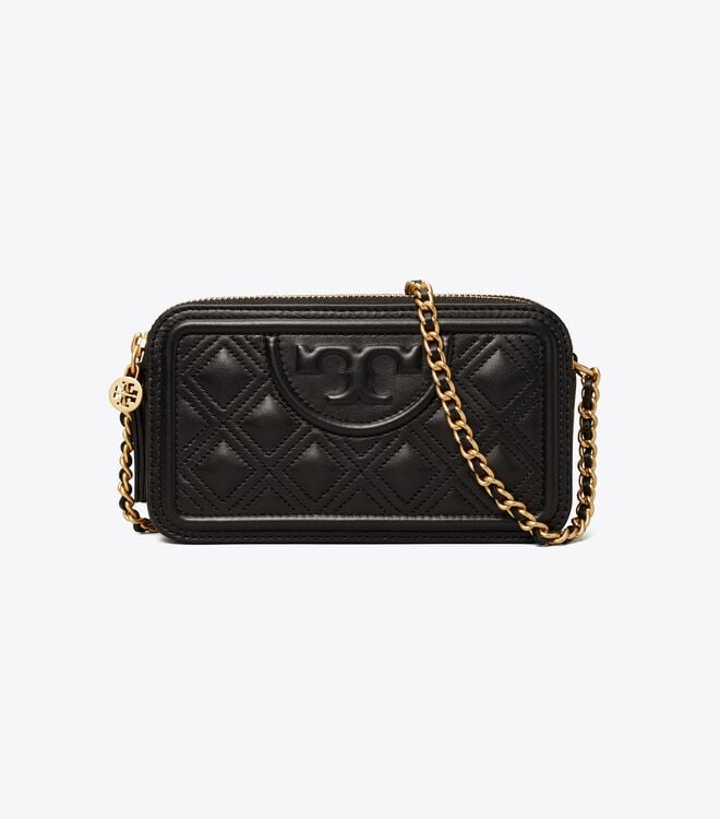 Women's Tory Burch Fleming Double-zip Mini Bags Black | BOUDSG-380 - Tory Burch Outlet Sale