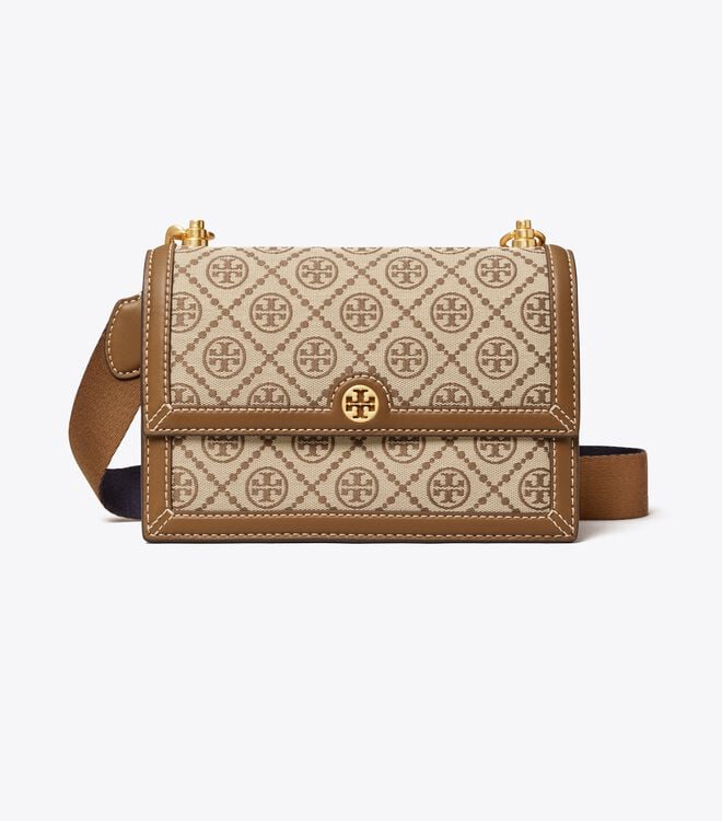 Women's Tory Burch Small T Monogram Shoulder Bags Beige | JZTPWN-934 - Tory Burch Outlet Sale