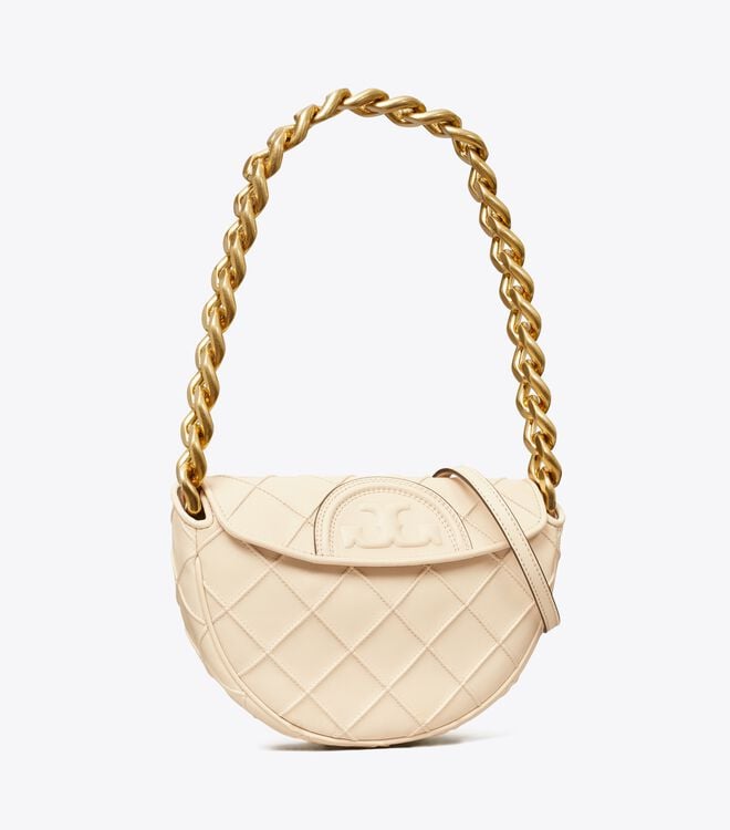 Women's Tory Burch Mini Fleming Soft Crossbody Bags Cream | FOWKJE-714 - Tory Burch Outlet Sale