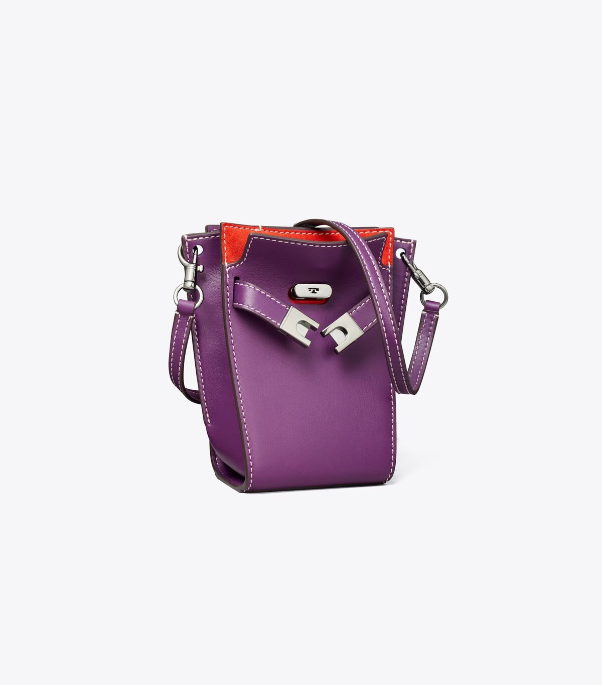 Women's Tory Burch Petite Lee Radziwill Double Bucket Bags Purple | JVNGWR-586 - Tory Burch Outlet Sale
