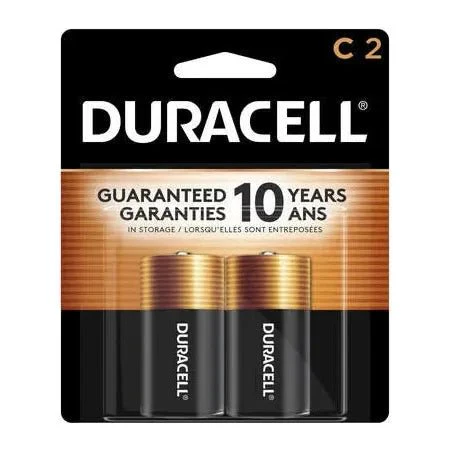 Duracell Coppertop Alkaline Battery C2 Qty 2