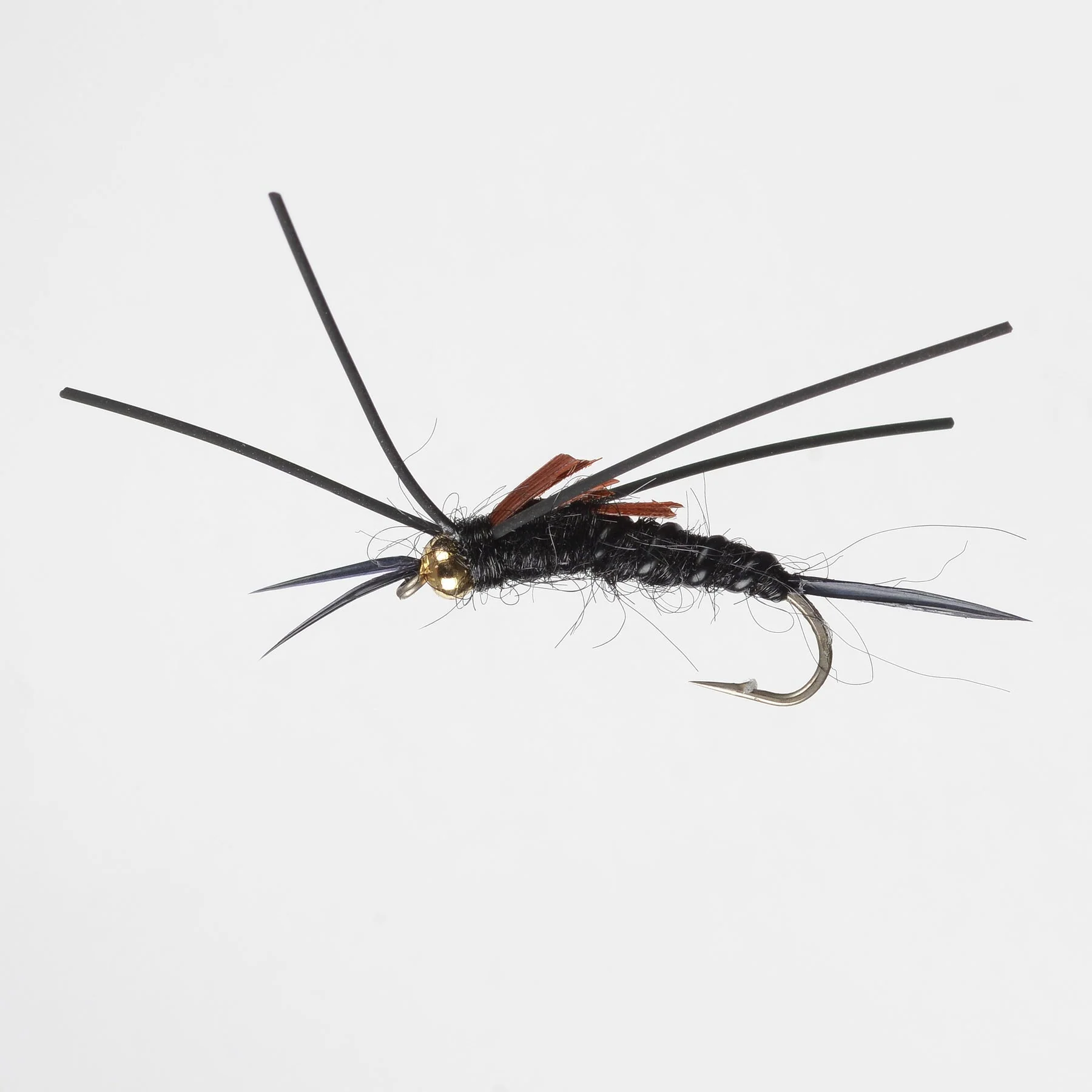 Perfect Hatch Rubber Legs Stonefly Nymph #08 Black QTY 2