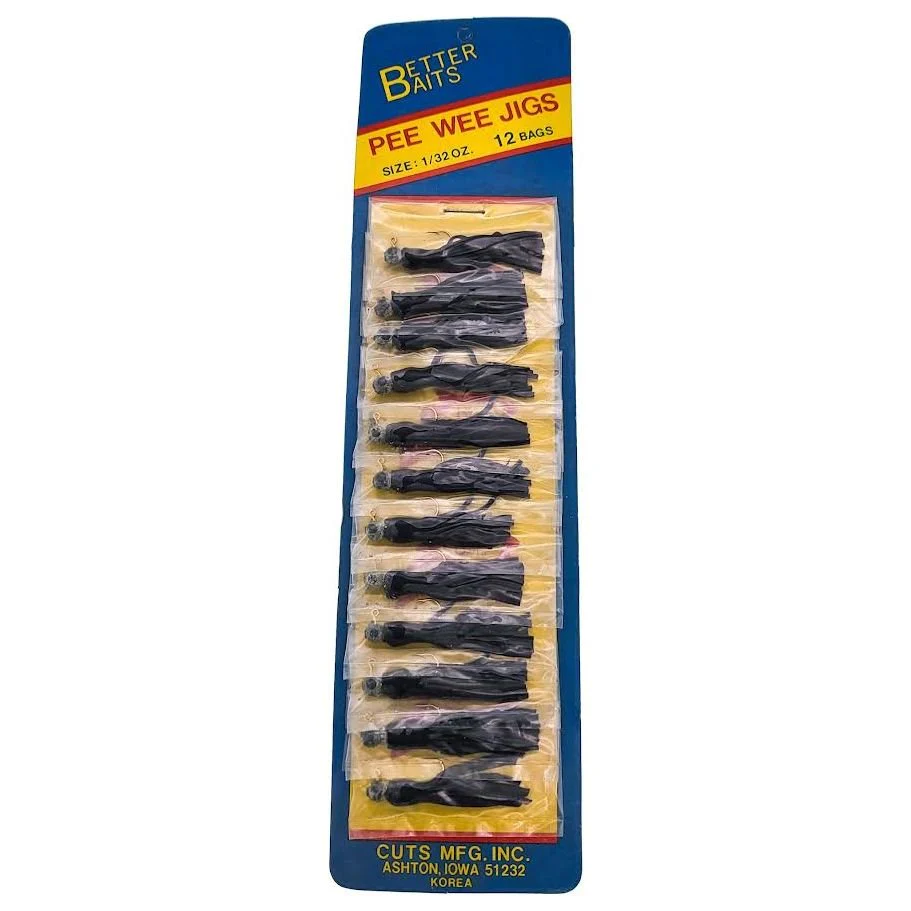 Better Baits Skirted Pee Wee Jig 1/32 Oz Card of 12