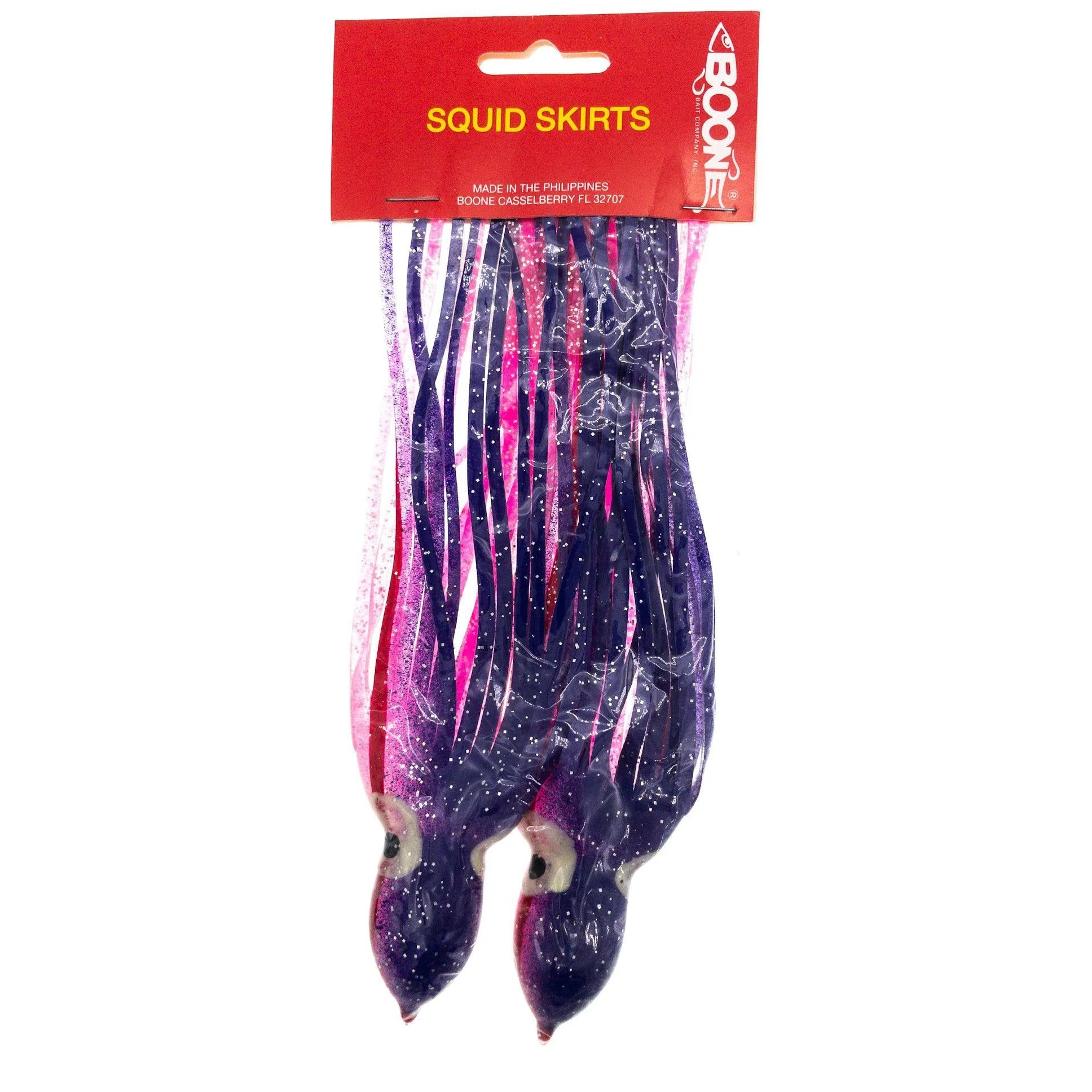 Boone Big Game Octopus Squid Trolling Skirts w Hand Painted Glow Eyes QTY 2