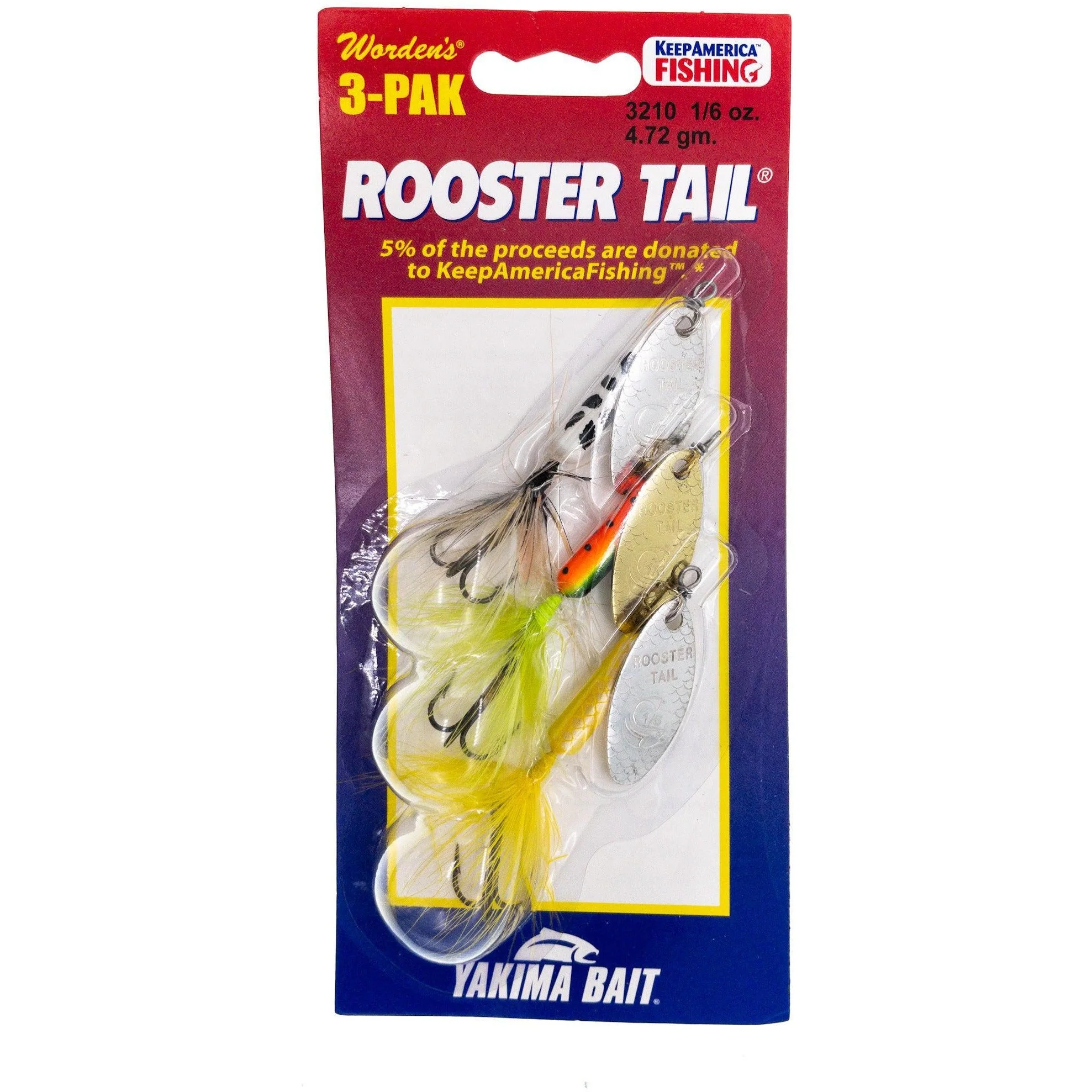 Worden's Rooster Tail 1/6 oz. 3 Pack