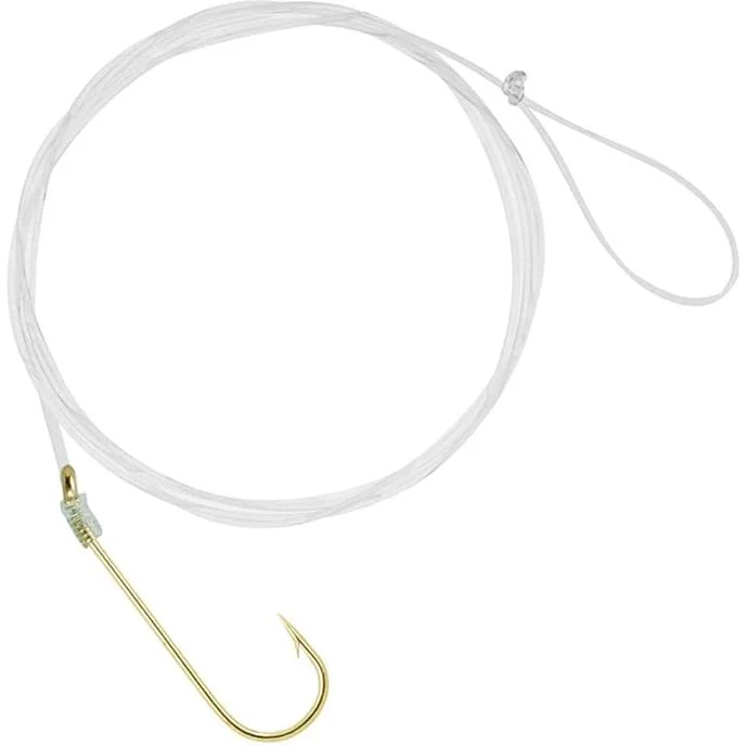 South Bend Snelled Aberdeen Hooks Sz 2 Qty 6 Gold