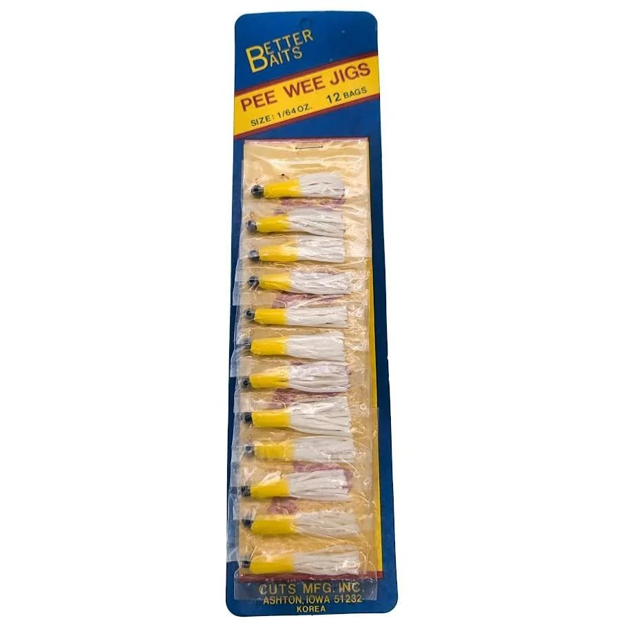 Better Baits Skirted Pee Wee Jig 1/32 Oz Card of 12