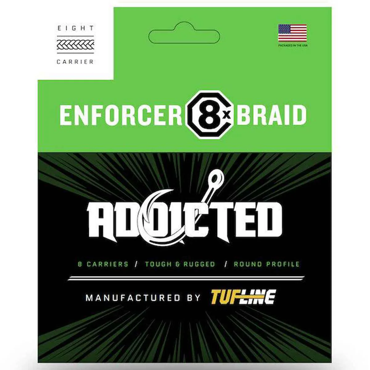 Addicted Tuf-Line ADX 8X Enforcer Braid 300 Yds Dark Green