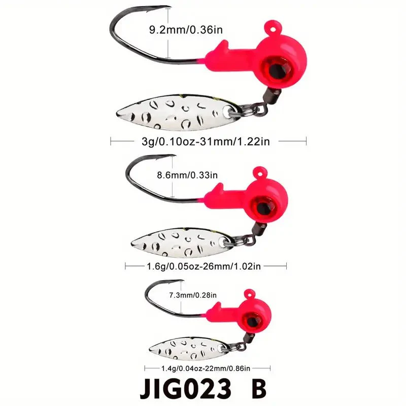 FAS Weedless Jig Heads With Willow Blade 1/16 Oz Qty 5