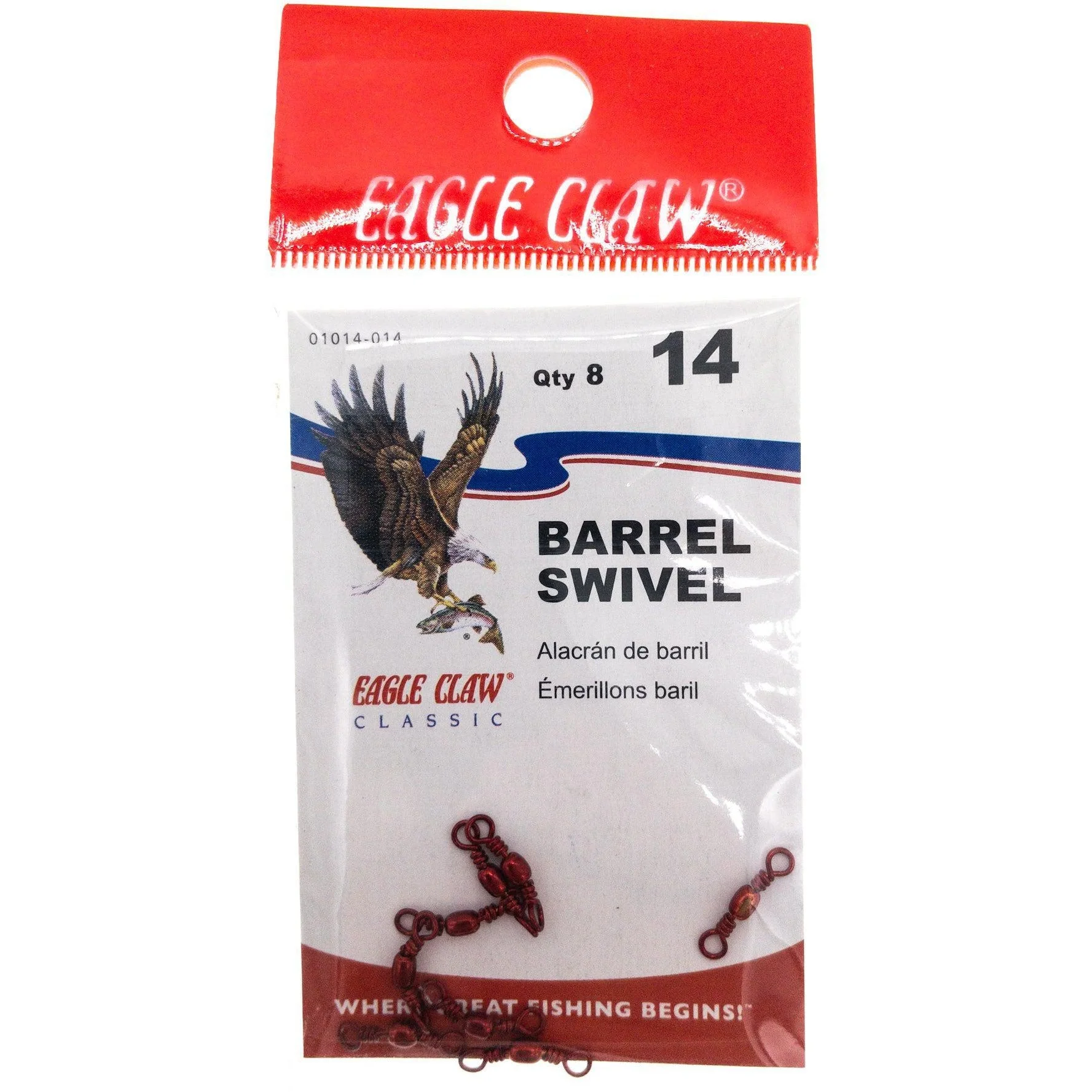 Eagle Claw Barrel Swivels Red QTY 8