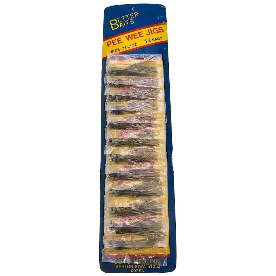 Better Baits Skirted Pee Wee Jig 1/32 Oz Card of 12