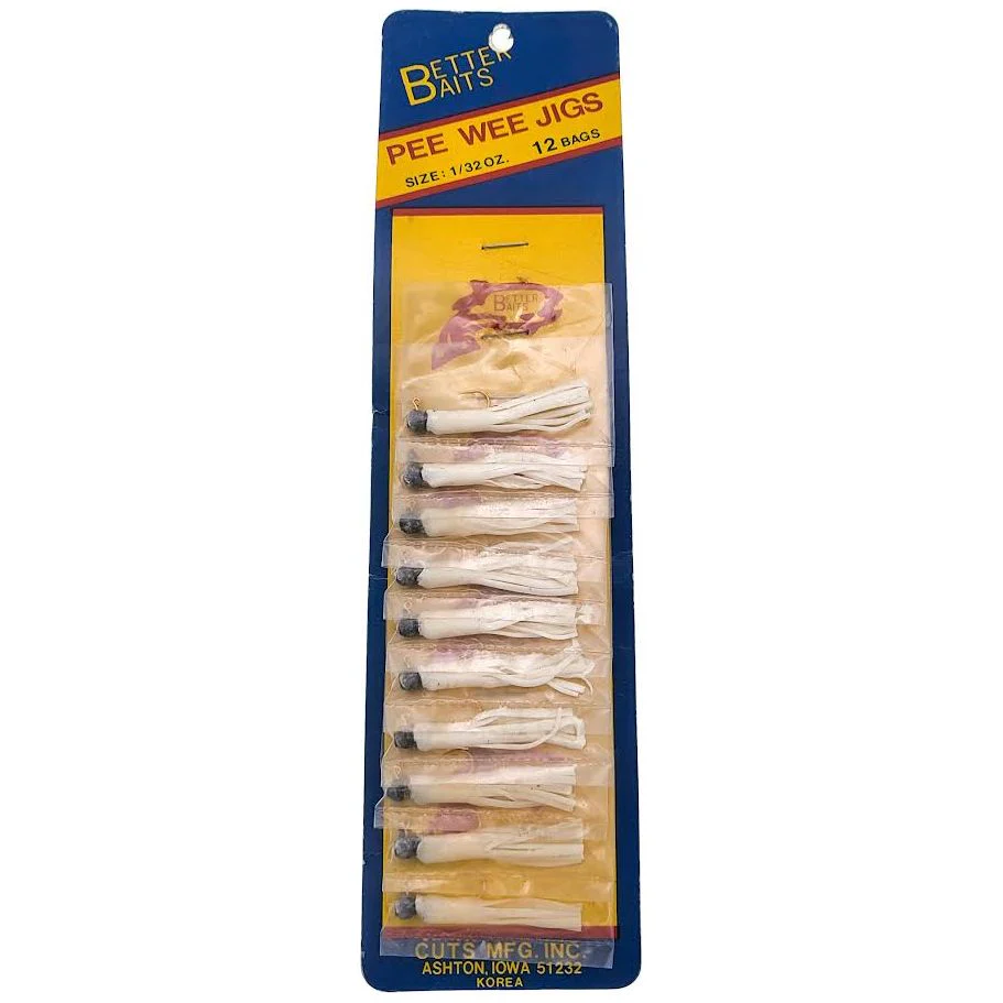 Better Baits Skirted Pee Wee Jig 1/32 Oz Card of 12