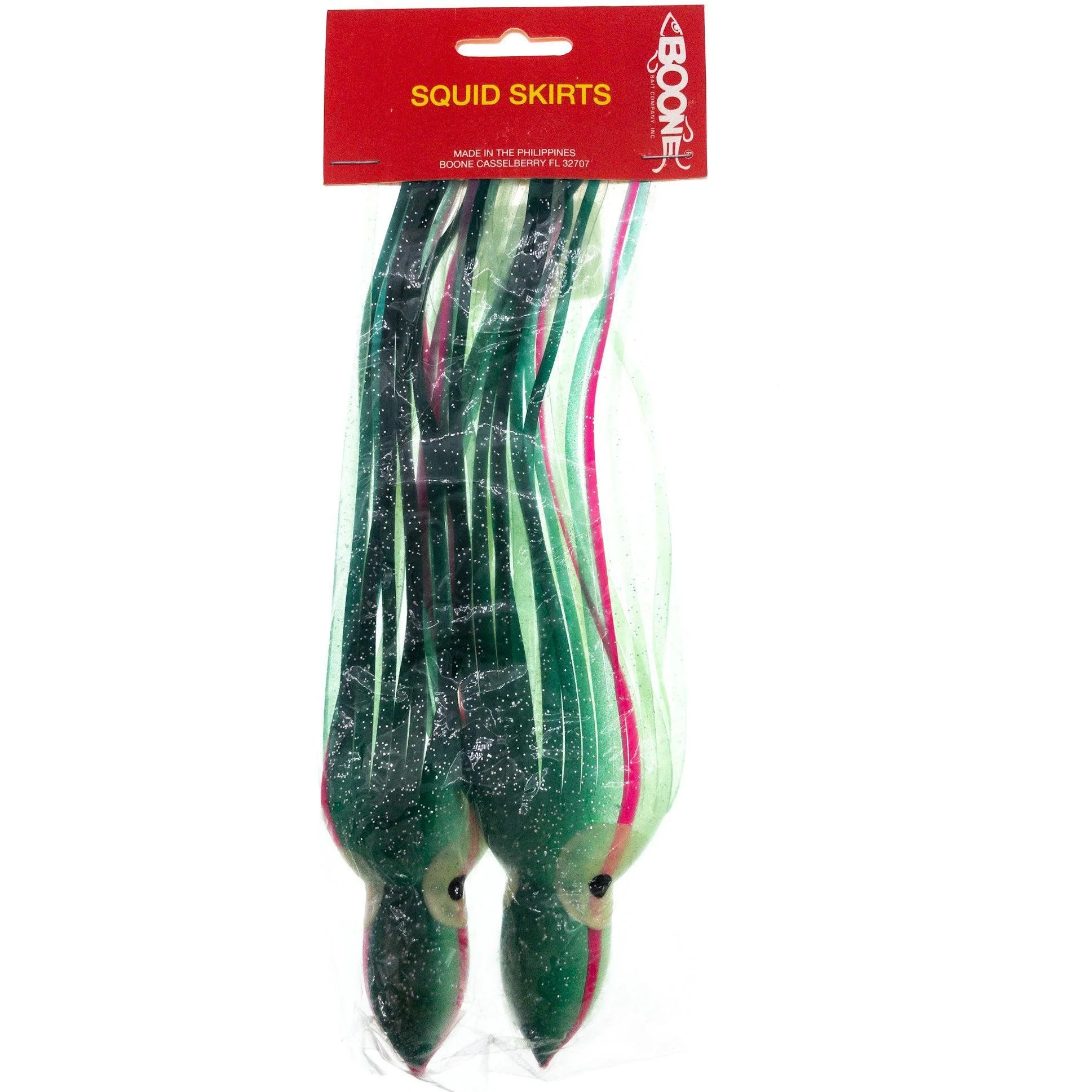 Boone Big Game Octopus Squid Trolling Skirts w Hand Painted Glow Eyes QTY 2
